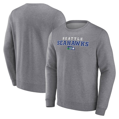 Nfl Seattle Seahawks Men s Gray Long Sleeve Crew Fleece Sweatshirt Target