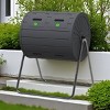 SEVOBAL 38 Gallon Outdoor Tumbling Composter Dual Chamber Compost Bin Rotating Composter Easy Assemble Garden Kitchen, Black, 28.23"*25.59"*36.02" - 2 of 4