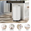8 Gallon Stainless Steel Round Trash Can with Soft-Close Lid, Step Waste Bin with Removable Inner Bucket for Home Office Bathroom Bedroom, White - 4 of 4