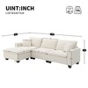 NicBex Velvet L-Shaped Convertible Sectional Sofa with 2 Pillows and Removable Ottoman for Living Room,Apartment,Office,Beige - 3 of 4
