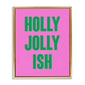 Stupell Industries Holly Jolly Ish Humor Floating Frame Canvas Art - 1 of 4