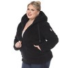 Plus Size Hooded High Pile Fleece Jacket - White Mark - 2 of 4