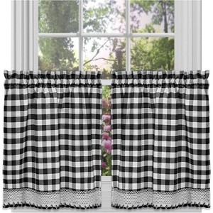 GoodGram Buffalo Check Gingham Custom Window Curtain Treatments - 1 of 3