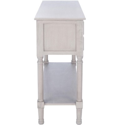Greige Wood and Metal Hallway Table with Storage