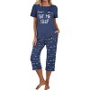 Ekouaer Pajamas for Women Set Short Sleeve Sleepwear Tops with Capri Pants Prints Funny Two Piece Pj Set - 2 of 4