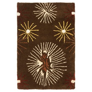 Brown/Multi Botanical Tufted Accent Rug - (2