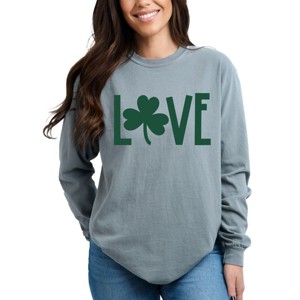 Simply Sage Market Love Clover Puff  Garment Dyed Long Sleeve - 1 of 4