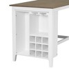 CAVINAS Dining Table Set for 4 Rubber Wood Counter Height Dining Table Set with Storage Rack for Dining Room - 3 of 4