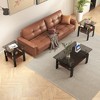 KWPZQEB Set of 2 Modern Tempered Glass Tea Table with Metal Frame and Storage Shelves, Modern Coffee Table, End Table for Living Room, Balcony - 3 of 4