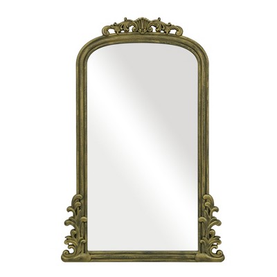 Beautyolove 24 in. W x 36 in. H Antique Arched Wood Framed Wall Mirror Decorative Wall Mirror