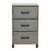 Household Essentials Dresser Nightstand Chest of Drawers Ashwood Rustic Wood Grain with 3 Grey Strorage Drawers - 2 of 4