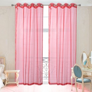 Ruthy's Outlet Panel Pair Window Sheer Curtains Grommet Panels - 1 of 3