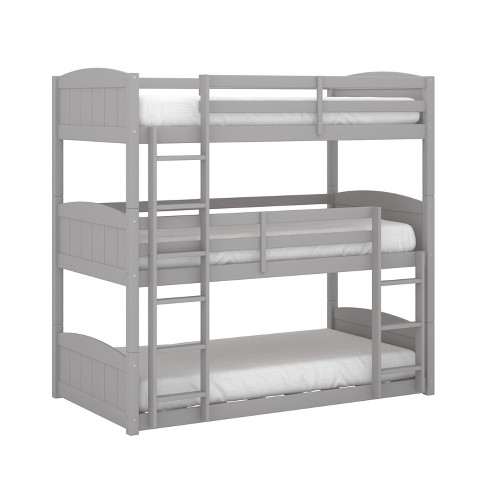 Triple Twin Alexis Wood Arch Kids' Bunk Bed Gray - Hillsdale Furniture ...