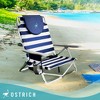 Ostrich On-Your-Back Portable Lightweight Sand Beach 6" Off-The-Ground Lounge Chair with 5 Adjustable Positions, Blue and White (2 Pack) - image 4 of 4