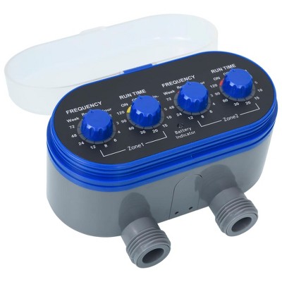 vidaXL Water Timer Blue and gray ABS plastic Compact Height-Adjustable