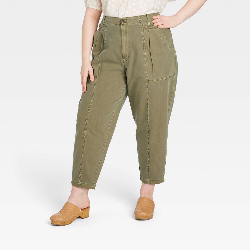 Women&#39;s High-Rise Tapered Cargo Pants - Universal Thread&#8482; Green 16, 3 of 4