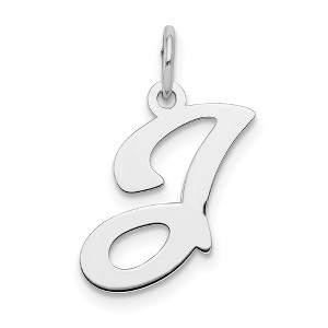 Black Bow Jewelry Sterling Silver, Sophia Collection, Small Script Initial J Pendant - 1 of 4