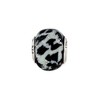 Black Bow Jewelry White & Black Glitter Overlay Glass & Sterling Silver Bead Charm, 15mm - 2 of 4