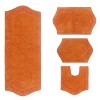 Waterford Collection Tufted Bath Rug, Extra Soft and Absorbent, Non-Slip Plush Bath Carpet, Machine Wash, bath rug for Bathroom, 4 Pcs Set, Terracotta - 2 of 4
