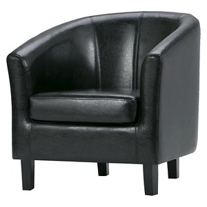 Parker Tub Chair Black Faux Leather - Wyndenhall
