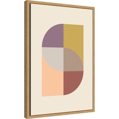 Sylvie Maple Framed Abstract Geometric Canvas Wall Art