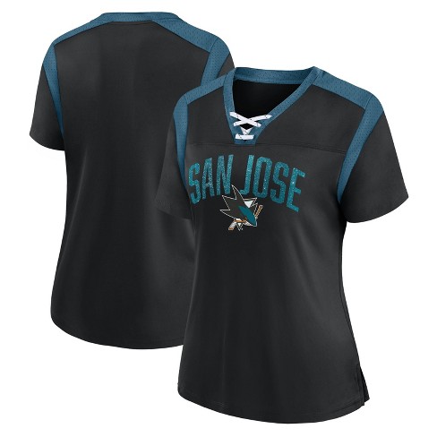 San offers Jose Sharks Majestic Fan Fashion Womens Black Jersey