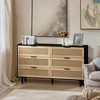 TIRAMISUBEST 51.18" Rattan Storage Cabinet with 6 Drawers - Black Woven Dresser for Bedroom & Office Organization - 3 of 4