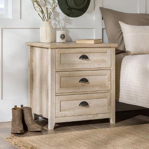 NicBex 3 Drawers Nightstand with Cup Handles,Bedside Table with Storage Space,Modern Side Table for Bedroom - 1 of 4