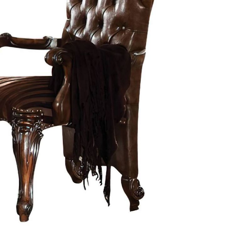 2pc 29&#34; Vanaheim PU Dining Chairs Beige/Antique White Finish - Acme Furniture, 6 of 8