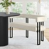 Velvet Upholstered Bench Ottoman For Bed Room,49 Inch Bench For Dining Table,Entryway Bench With Metal Legs End Of Bed Bench -Tanpinhause - 2 of 4