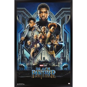 Trends International Marvel Cinematic Universe - Black Panther - Group One Sheet Framed Wall Poster Prints - 1 of 4