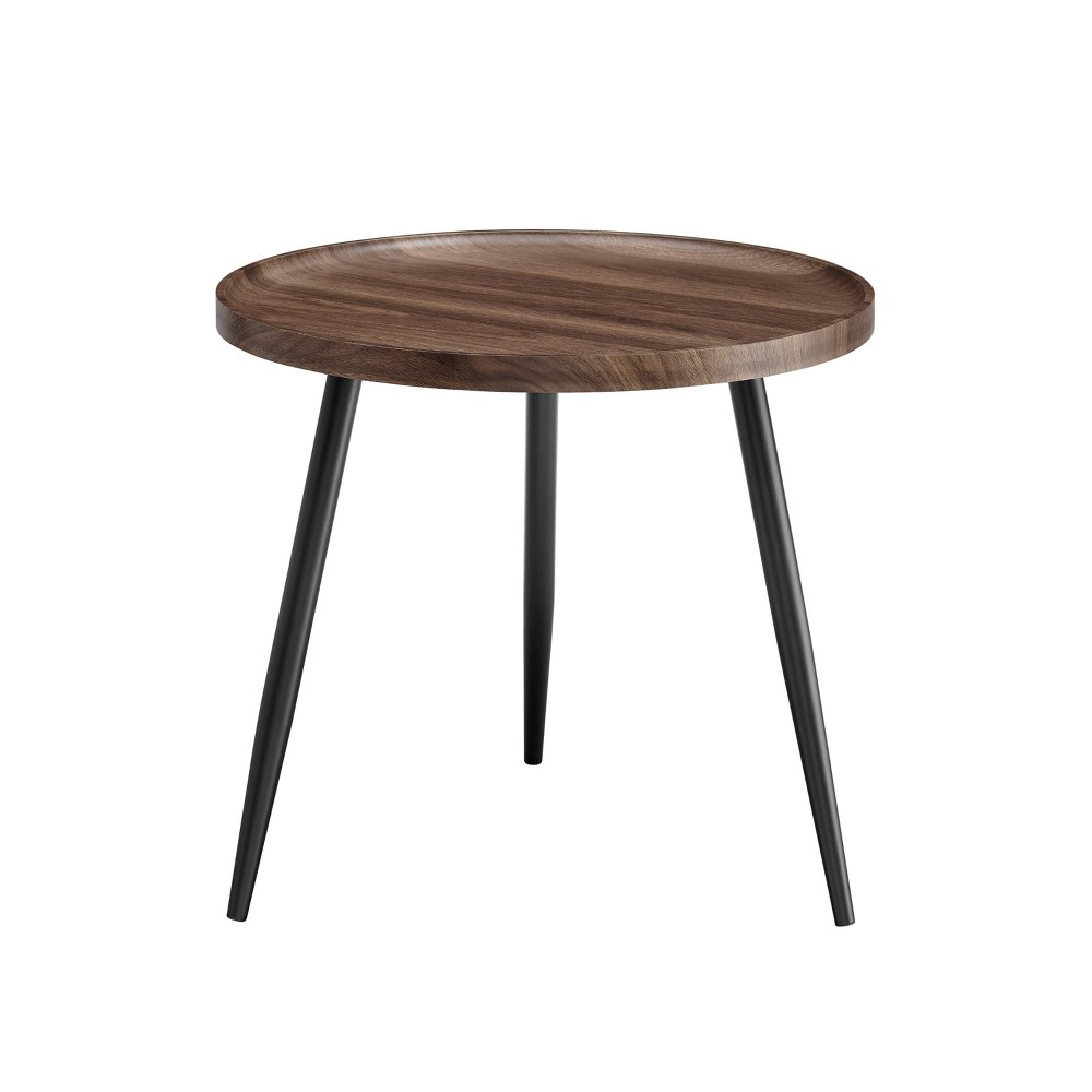 Photos - Dining Table Paxton Round Mid-Century Modern Side Table Walnut - Danya B.