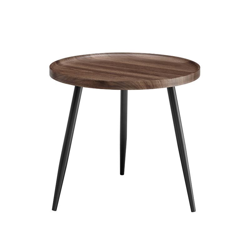 Paxton Round Mid-Century Modern Side Table Walnut - Danya B., 1 of 15