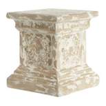 Accent Table Square Distressed Finish, Beige, And White - Olivia & May