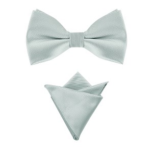 Allegra K Men's Business Causal Matching Pocket Squares Pre-Tied Bow Tie Sets - 1 of 4
