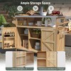 JUJABU Outdoor Kitchen Island Rolling Bar Cart with Stainless Steel Top - 4 of 4