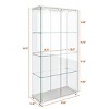 INFURNIC Decorative Bookshelf Modern Tempered Glass Display Cabinet with 2 Doors and 4 Shelves for Living Room, White, 32.09"*14.37"*64.25" - 3 of 4