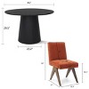 5-Piece Round Dining Table Set, 46" Pedestal Table with 4 Upholstered Dining Chairs, Solid Wood Legs, Modern Dining Room Set-Maison Boucle - 3 of 4