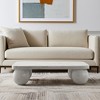 HomeRoots 48" Natural Genuine Marble and Solid Wood Distressed Coffee Table - 2 of 4