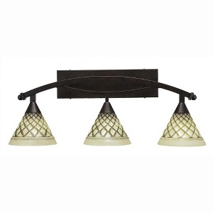 Toltec Lighting Bow 3 - Light Vanity in  Bronze with 7'' Chocolate Icing Shade - 1 of 1