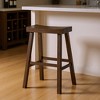 HomeRoots 31" Brown Solid Wood Backless Bar Height Bar Chair - 2 of 4