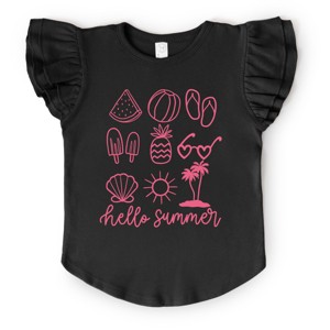 The Juniper Shop Hello Summer Chart Flutter Sleeve Tee - 1 of 4