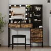 Makeup Vanity with Lights In 3 Colors, Vanity Table with Charging Station, Vanity Desk with Drawers Shelves Mirror, Dressing Table for Bedroom - 4 of 4