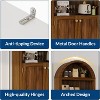 71.6" Tall Arched Wooden Cabinet with Doors, 5-Tier Adjustable Shelf Bookcase for Living Room, Bedroom, Office Storage Organizer - 3 of 4
