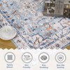 Area Rug, Vintage Distressed Flower Rug, Non Slip Floor Carpet, Soft Low Pile Thin Rug, Accent Rug for Kitchen, Bedroom, Living Room - 4 of 4