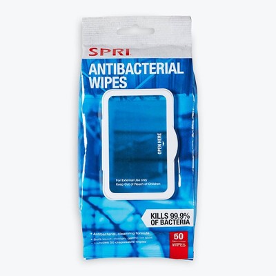 Ignite by SPRI Anti-Bacterial Wipes 50pc