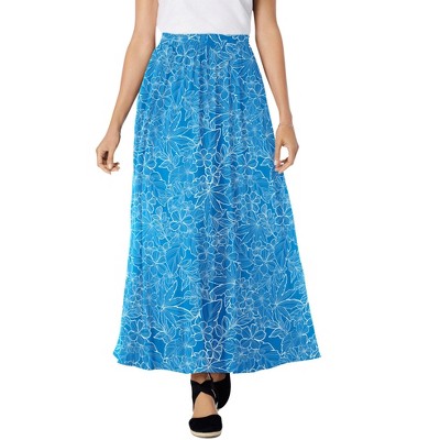 Woman Within Plus Size Pull-On Elastic Waist Soft Maxi Skirt