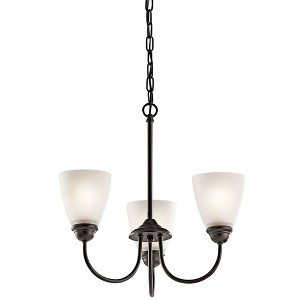Jolie 18" 3 Light Mini Chandelier with Satin Etched Glass in Brushed Nickel - 1 of 1