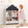 Infans Kids Dollhouse Bookshelf w/ Writable Chalkboard  Whiteboard 4 Top Compartments - 4 of 4