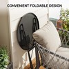 3-Piece Patio Bistro Set, Includes 2 Folding Chairs and 1 Foldable Table, Metal Outdoor Furniture for Balcony - 3 of 4